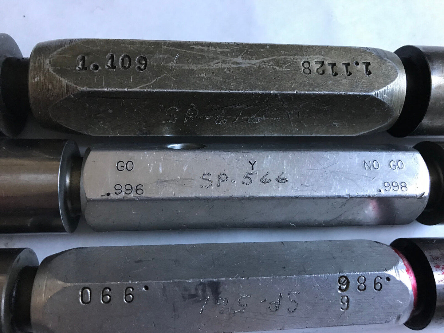Lot The Pipe Machinery Go No Go Plug Gage .990,.986,.996,.998,1.109,1.1128,Sa