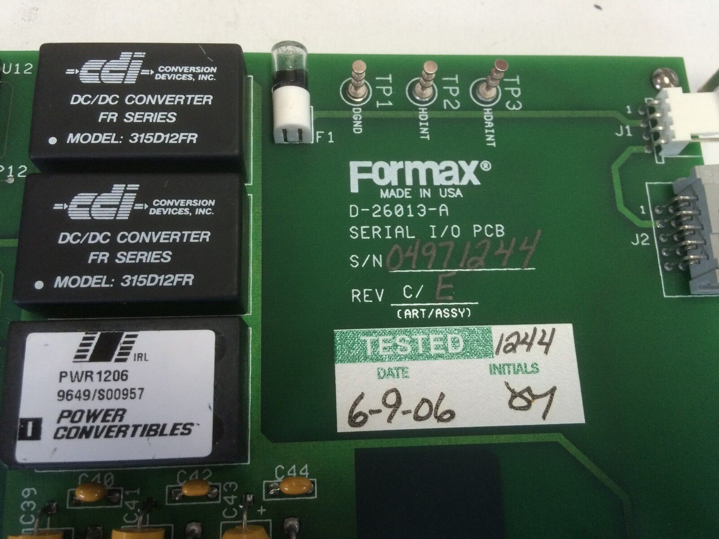 Formax D-26013-A Memory I/O Pcb Input/Output Board,Bf