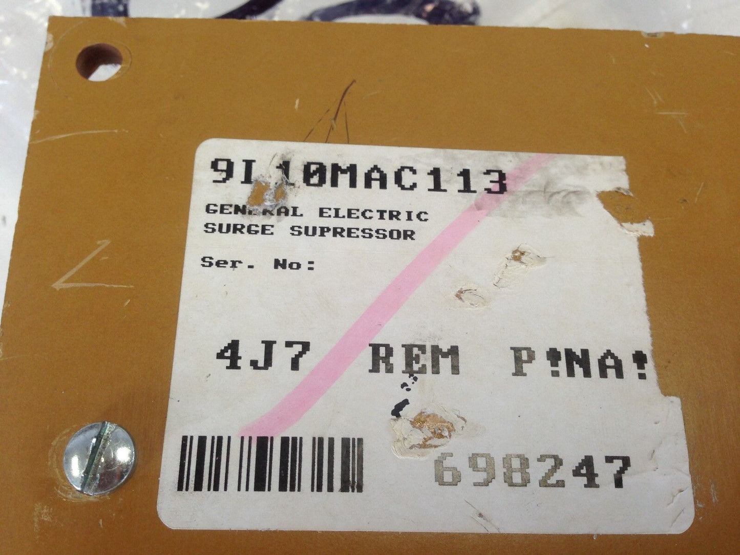 Ge 9L10mac113 General Electric Surge Supressor 960 Joules Per Phase 120,Fk
