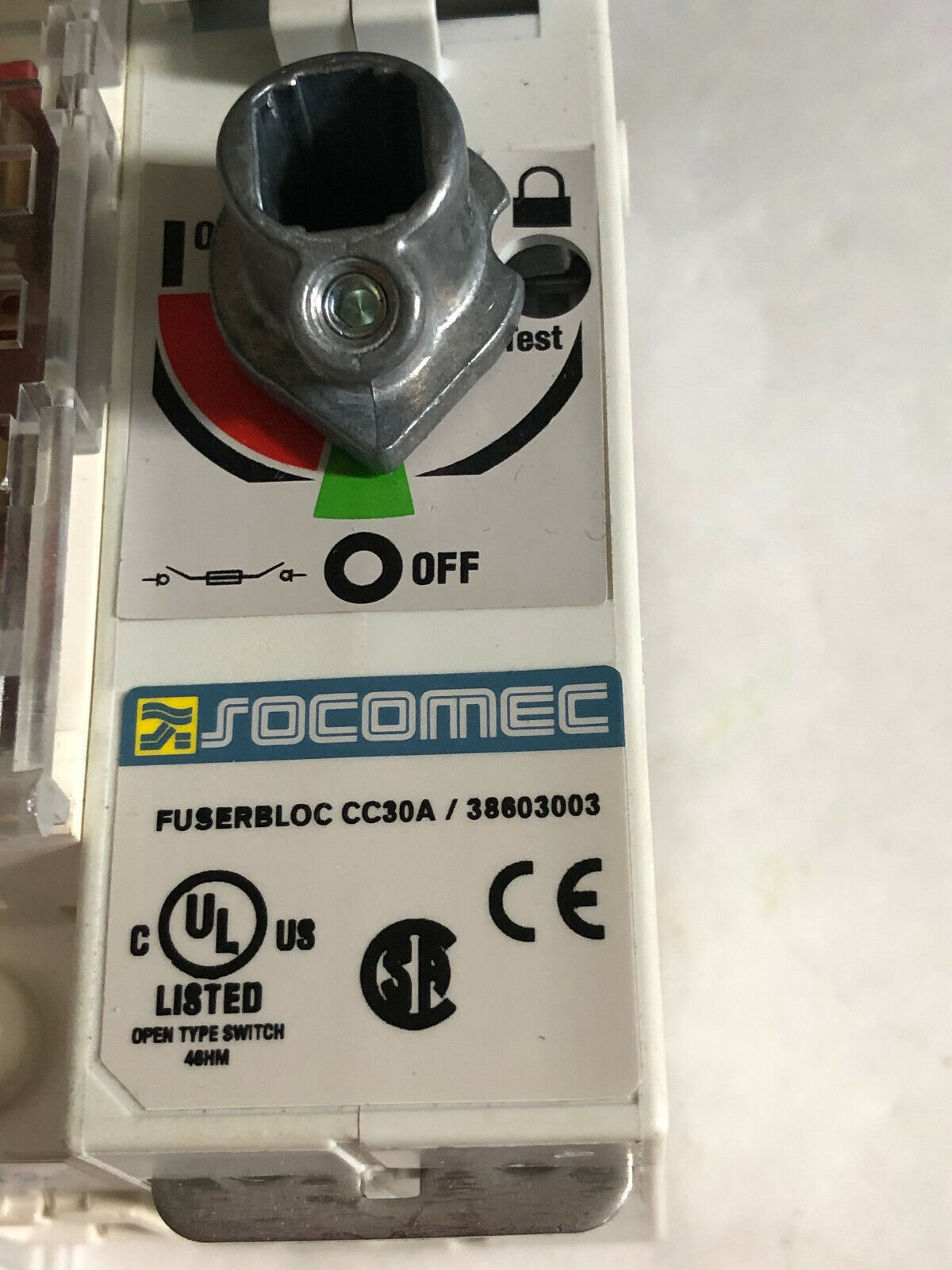 New Socomec Fuserbloc Cc30a / 38603003 Switch 30 Amp, 600V,Cc30a/38603003,Am