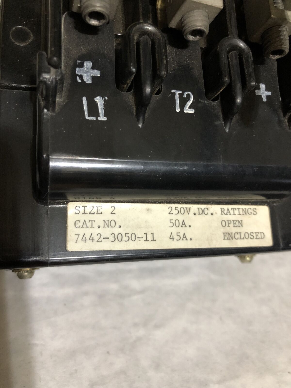 Ward Leonard 7442-3050-11 Contactor, Size 2, 250Vdc, 50A,Fg
