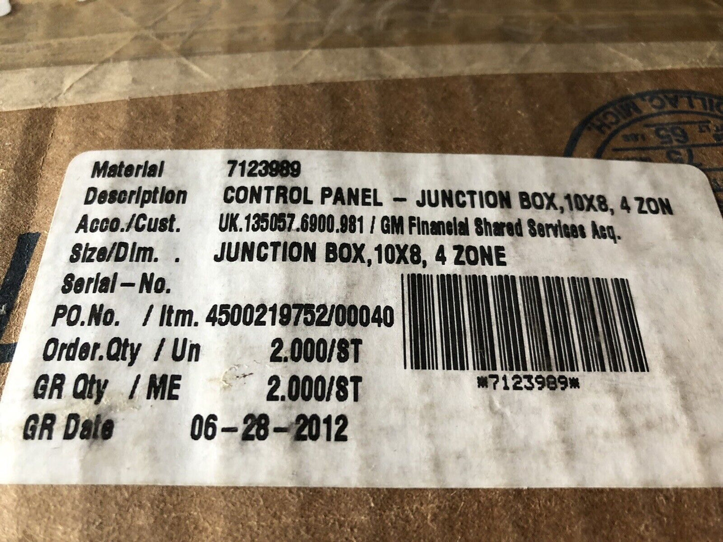 New Sce 100145450-Pzr Saginaw,1535650 Reversing Electrical Control Panel,A-2,Th
