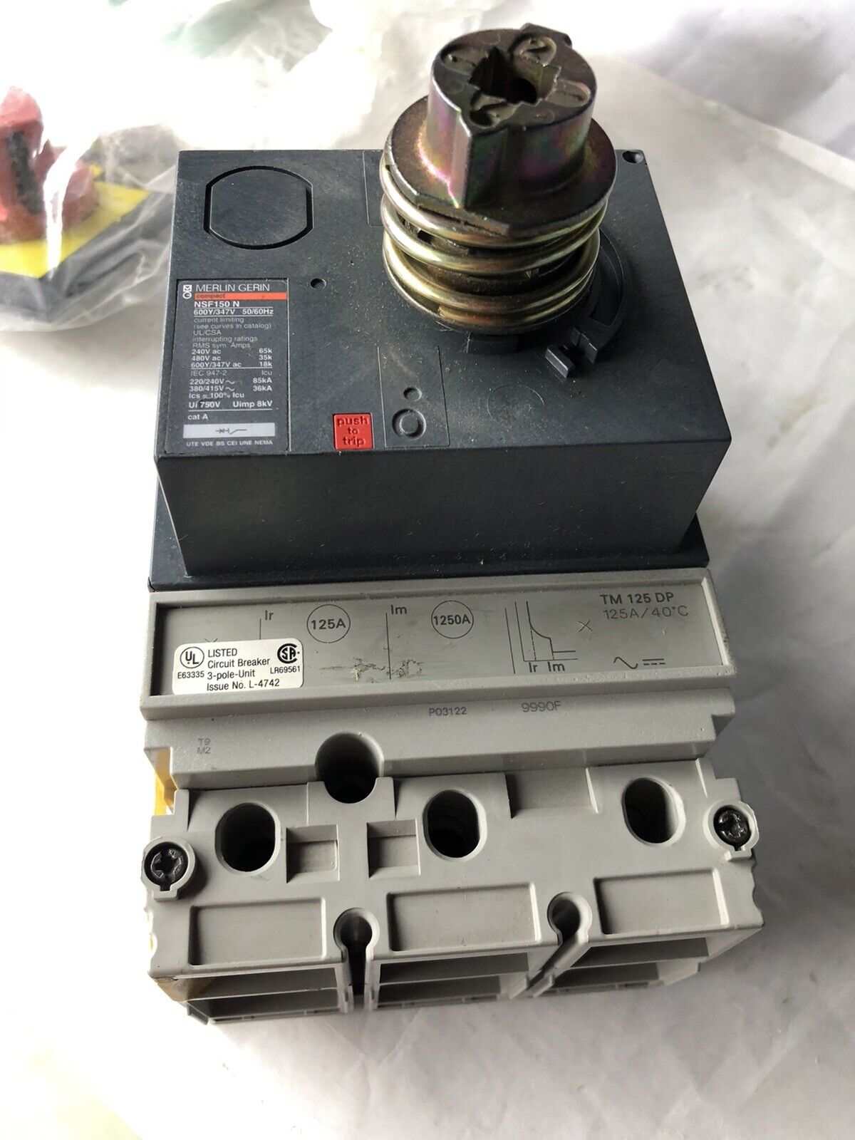 New Merlin Gerin Nsf150 N Circuit Breaker, 150 A, 3-Pole, With Handle,Bs
