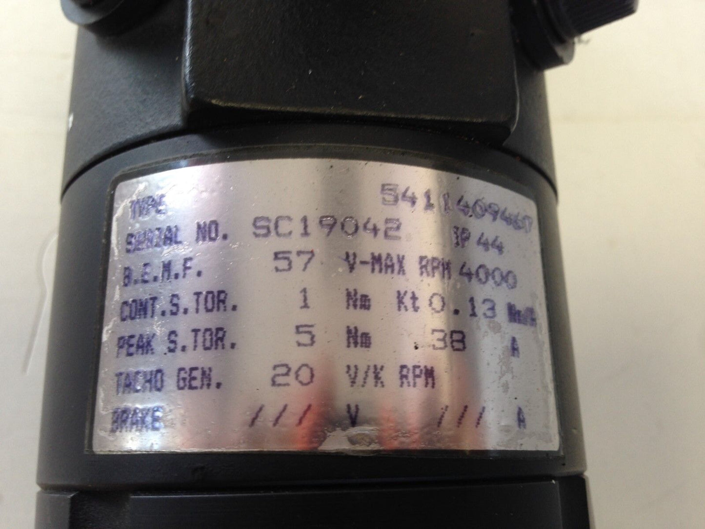 Isoflux 5411409467 Dc Servo Motor, 4000-Rpm, 38A,Tl
