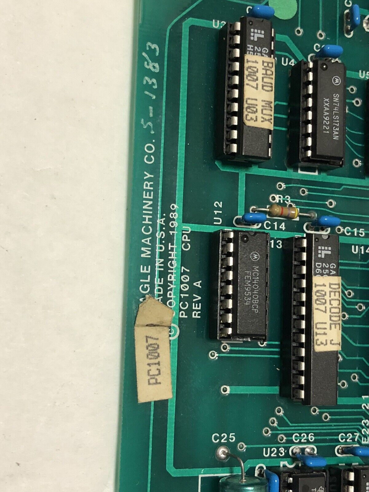 Eagle Machinery Pc1007 Cpu Package Controls Control Board,Ej