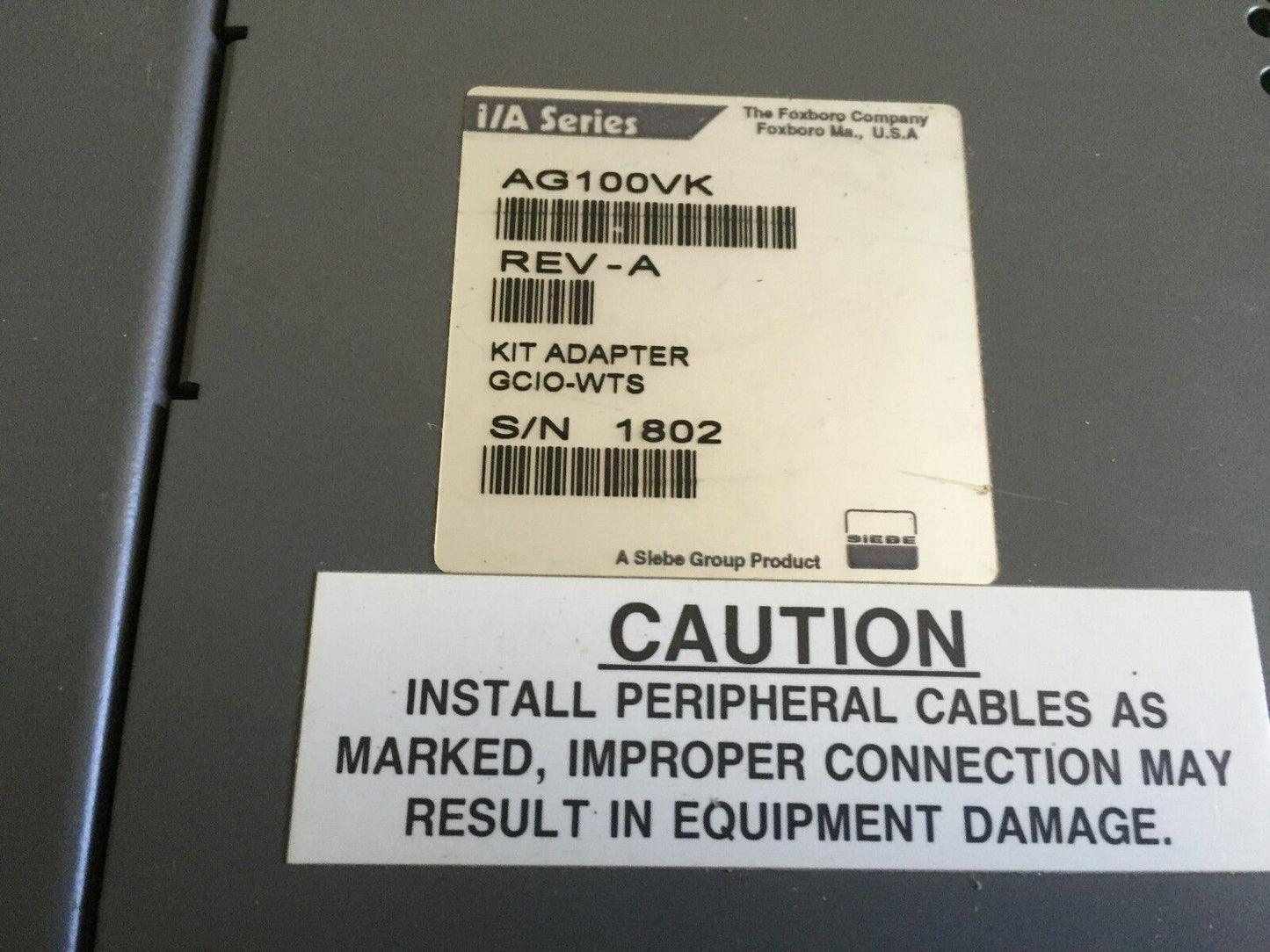 Foxboro P0911wc I/A Series Miwn Gcio W/Ts Wp50,Ag100vk,Module I.D.,Rs423,Bd