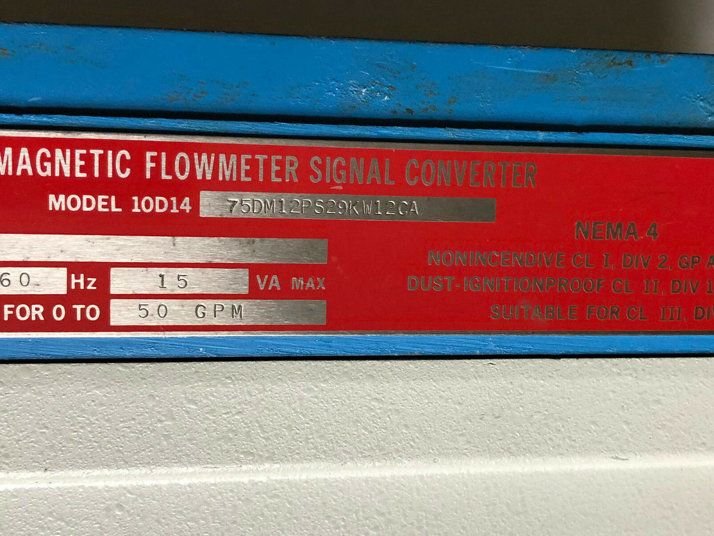 Fischer & Porter 10D14 75Dm12ps29kw12ca,Flowmeter Signal Converter 120V,Dk