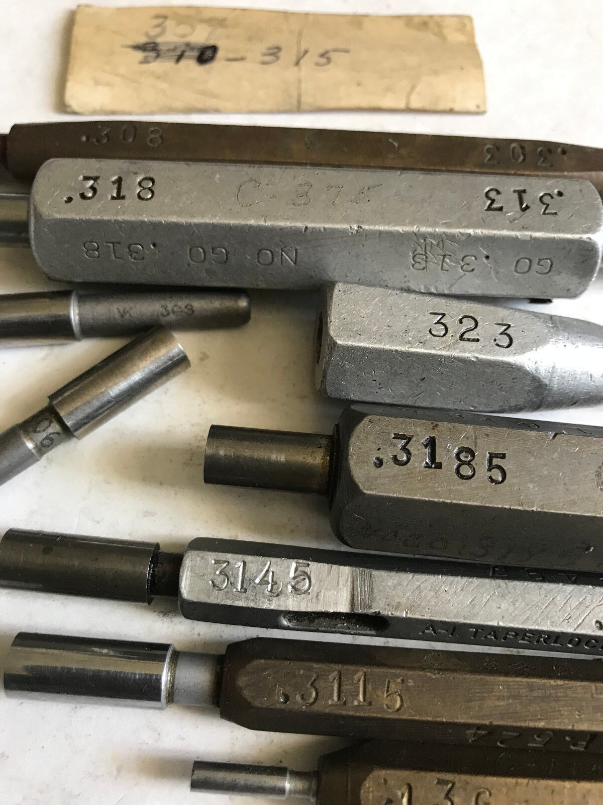 Mixed Lot Go No Go Smooth Plug Gages,.3115,.3135,.303,.308,.313,.3145,.3185,Es