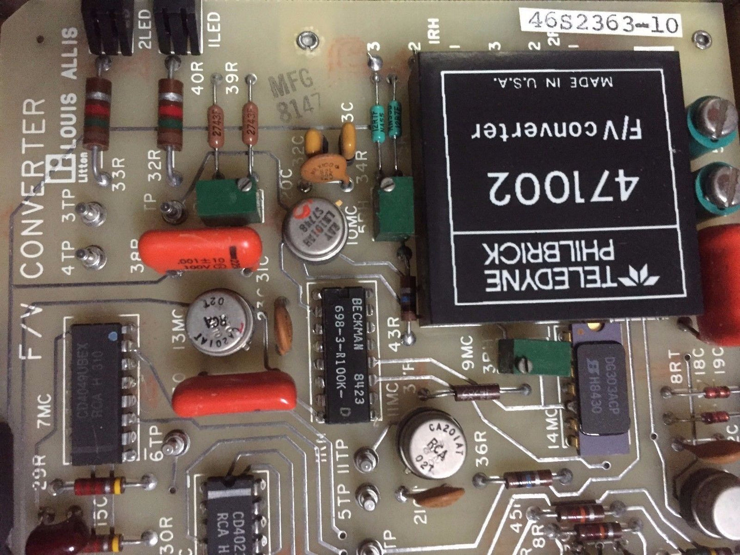 Louis Allis 46S02371-0200,46S2363-10,46S2373,F/V Converter 46502371-0200,Bk