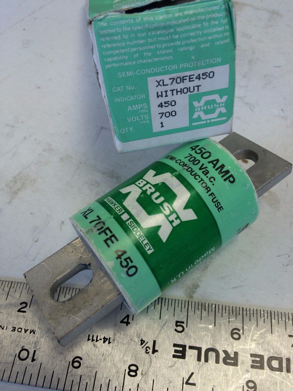 New Bussmann Xl70 Fe 450 Fuse 450Amp 700Volt Brush Xl70fe450 ,Cw