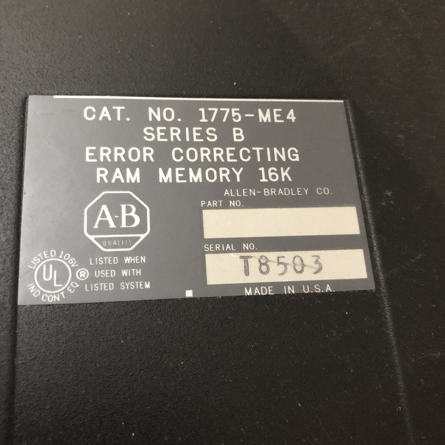 Allen-Bradely 1775-Me4 Error Correcting Memory Ram 16K Plc3,Cz