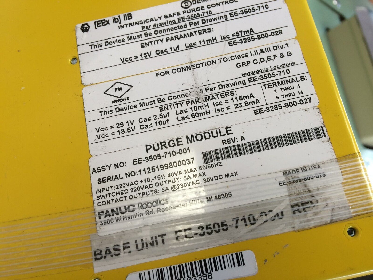 Fanuc Ee-3505-710-001 Robiotics A05b-2406-C120 Purge Module,Ee-3285-800-028,Cf