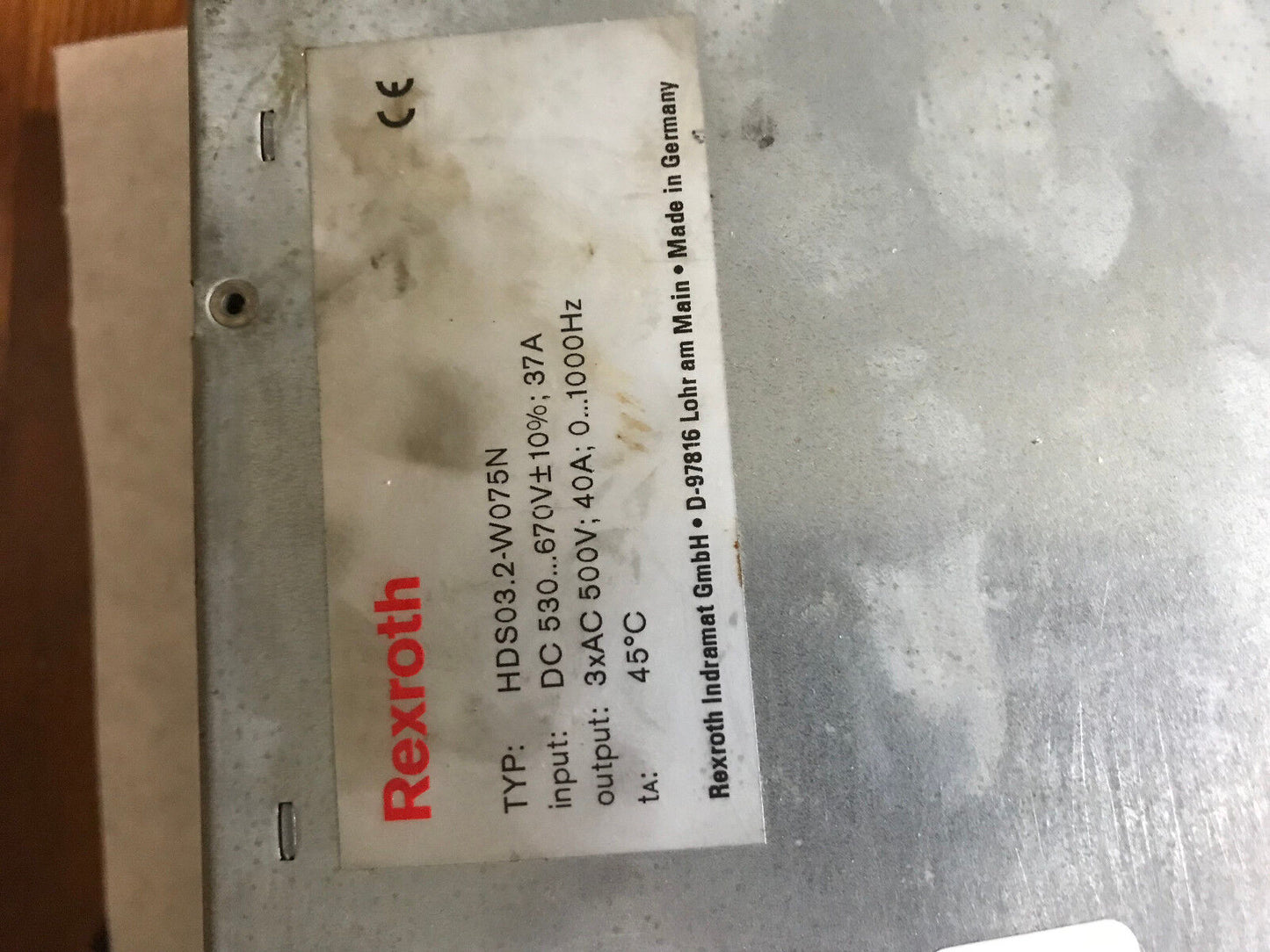Rexroth Hds03.2-W075n Servo Drive. 3Xac 500V 40A,Sccr 42000A,Hdso3.2-Wo75n ,Eo