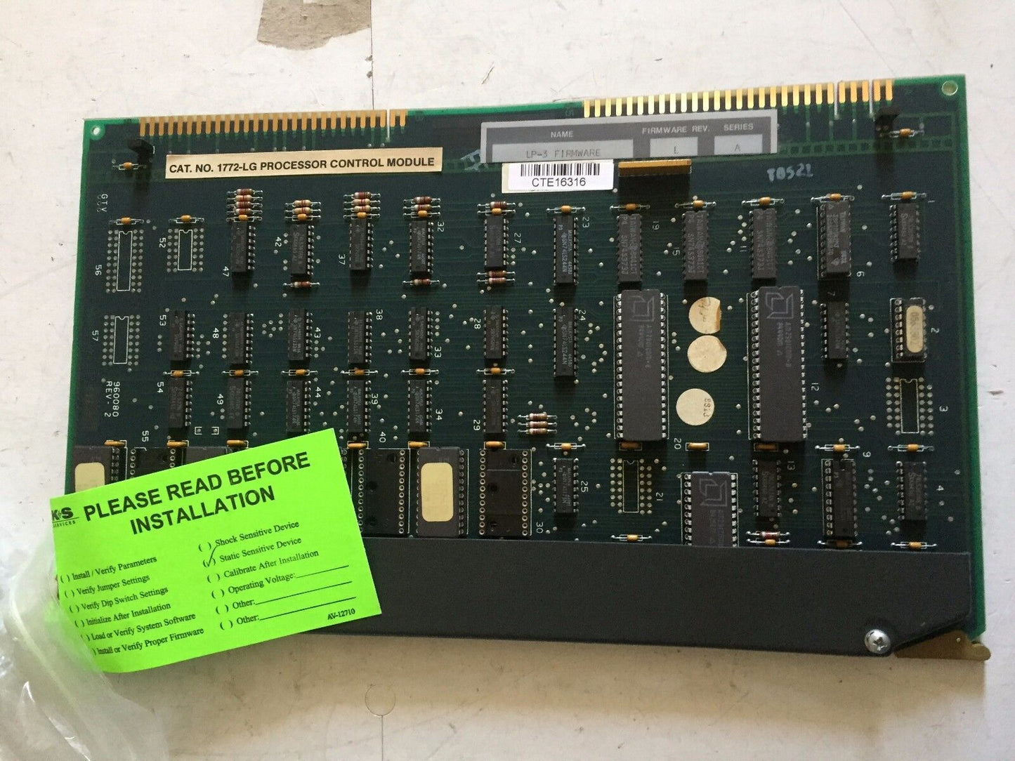 Allen-Bradley 1772-Lg Processor Control Module,Allen Bradley 9600802,Ae