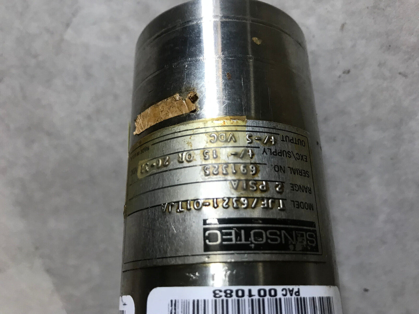 Sensotec Tje/6321-01Tja Pressure Transducer 2Psia Sensotec Tje/6321-O1tja