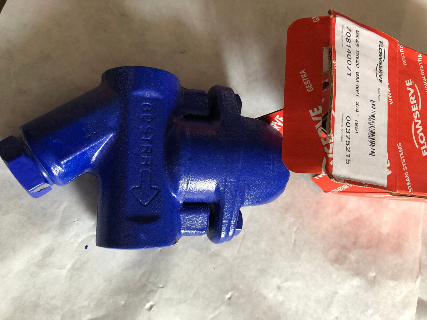 3/4" Flowserve Bk 45 Dn 20 3/4" Cl 300 Thermostatic Steam Trap,Gestra 0460 Rn,Ao