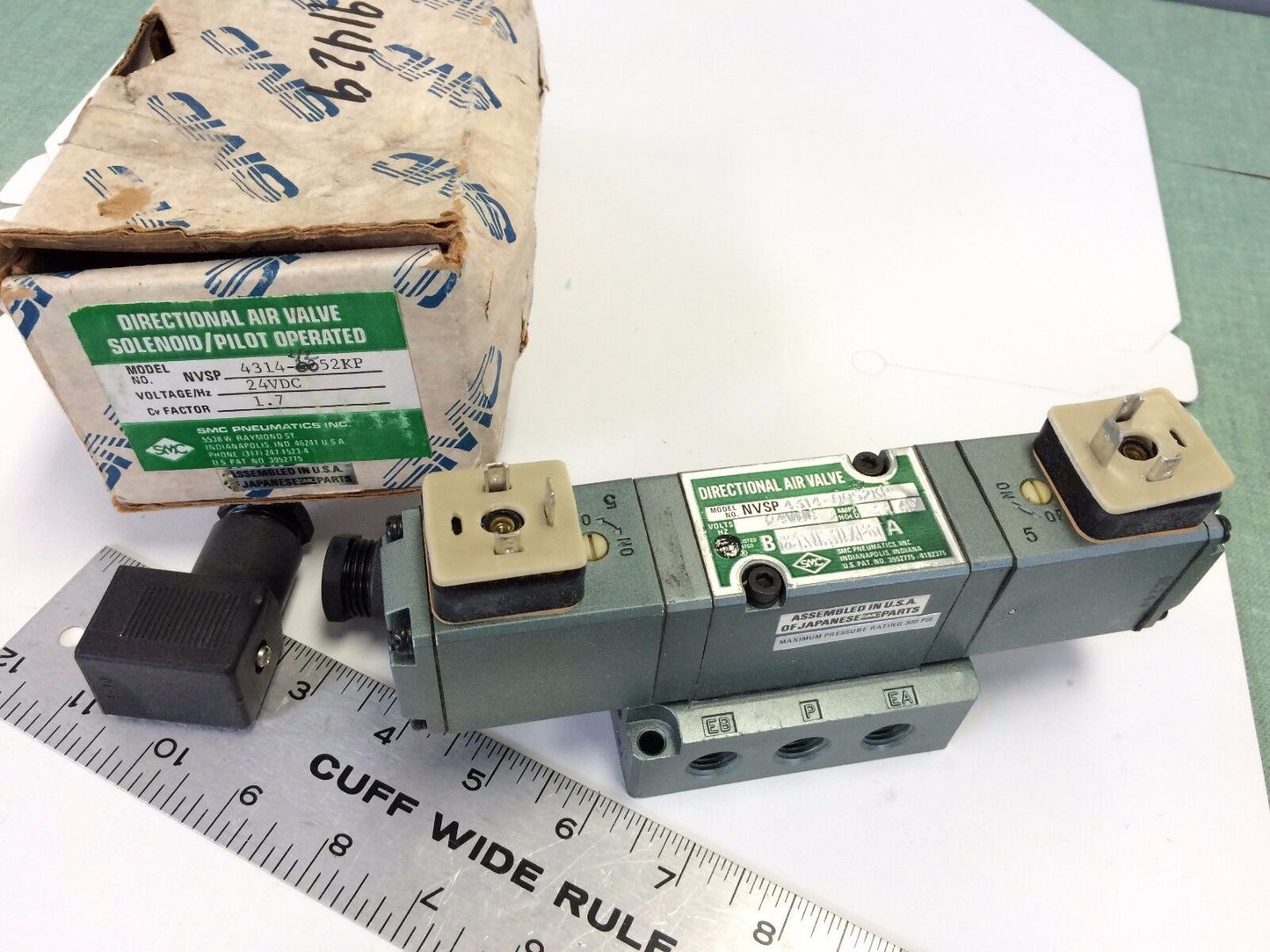New Smc Nvsp 4314-0052Kp Valve Sol/Pilot24vdc - ( P =Din-Plug Type Wiring) ,Tn