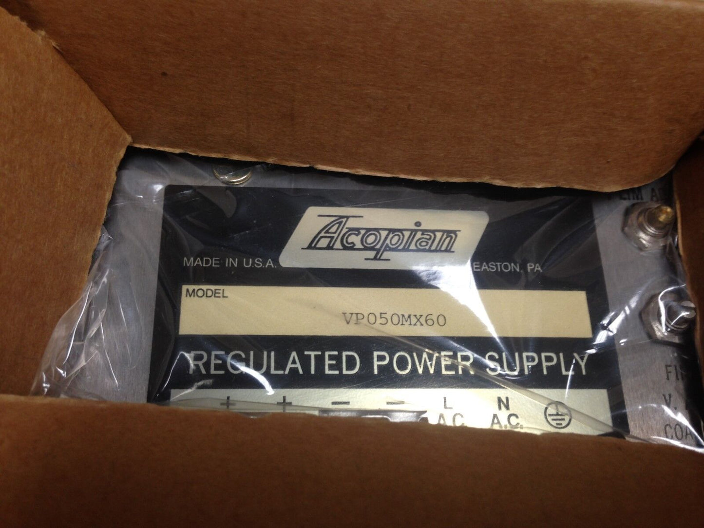 New Acopian Vp050mx60 Regulated Power Supply,Bk
