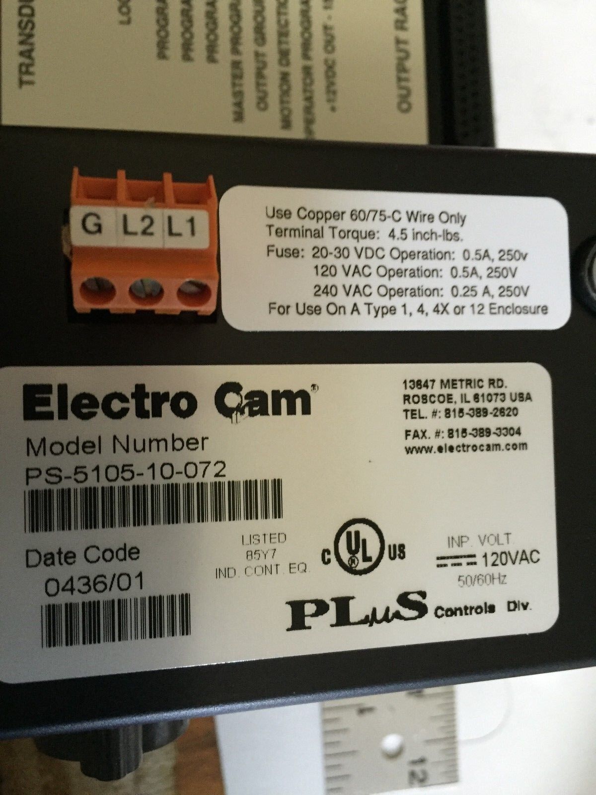 New Electro Cam Ps-5105-10-072 Programmable Limit Switch,Fl