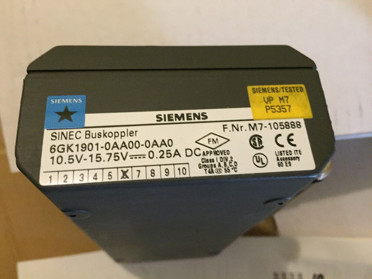 Siemens 6Gk1901-0Aa00-0Aa0,M7-105888 Transceiver Sinec H1,6Gk1100-0Ab00,Ba,Ey
