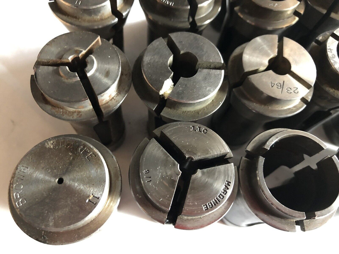 Lot 19 Mixed Brown & Sharpe,Hardinge #11 Collets, 1/16" To 1" 1/8,1,1/3,23/64,Bp