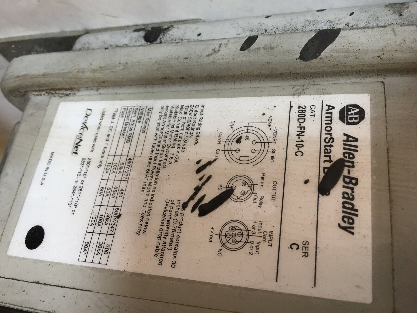 Allen Bradley 280D-F12z-10C-Cr-3 Armorstart Control Module A-B 280D-Fn-10-C,Et