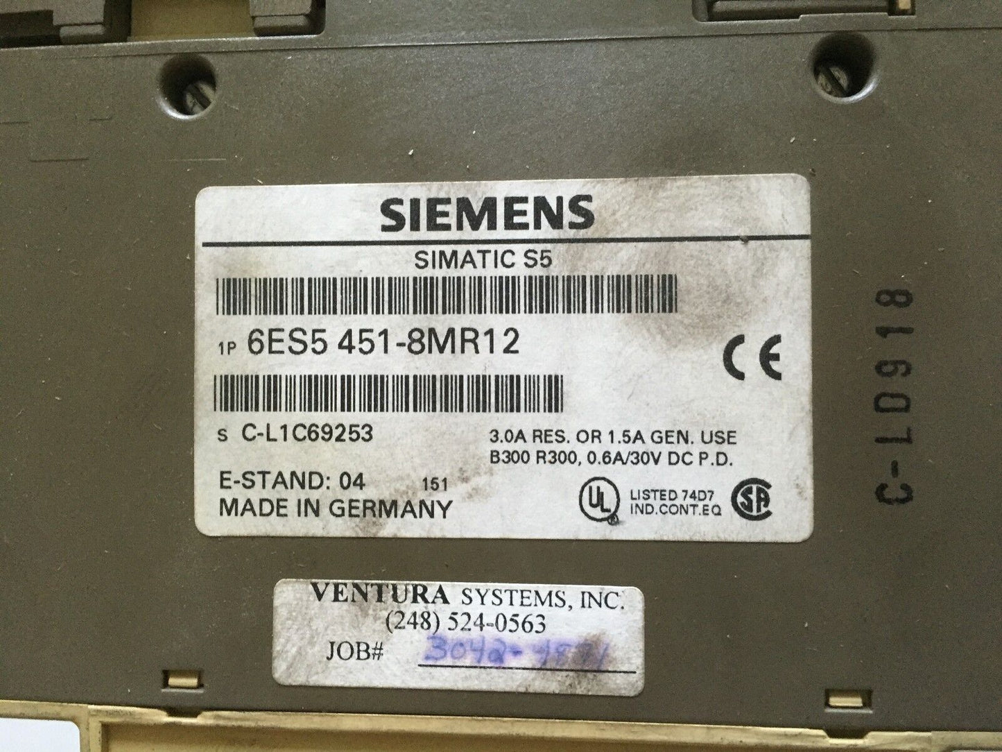 Siemens S5-100U,6Es5 102-8Ma02,431-8Ma11,451-8Mr12, Cpu102 Plc Unit,Bh