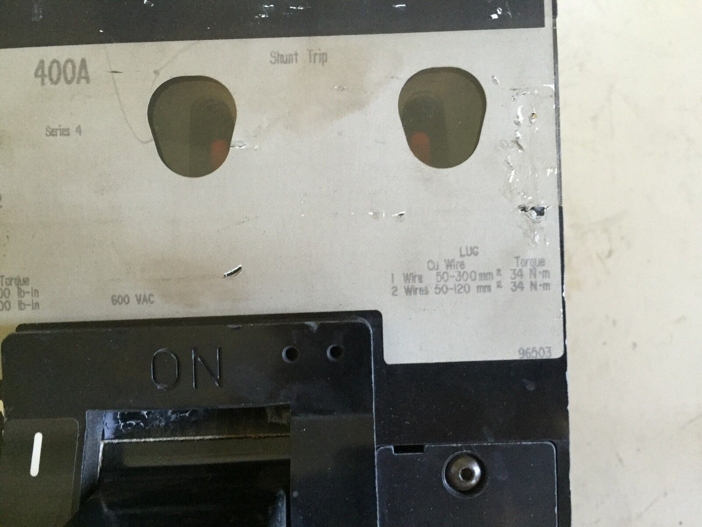 Square D Lal3640036mvi052 Circuit Breaker 400Amp 3Pole 600Vac,400A,3Phase,Ba