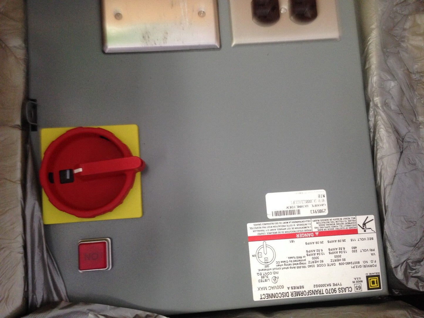 New Square D 9070-Sk3000g2d1g13p1,Sk3000g2,Class 9070 Transformer Disconnect,Ghb