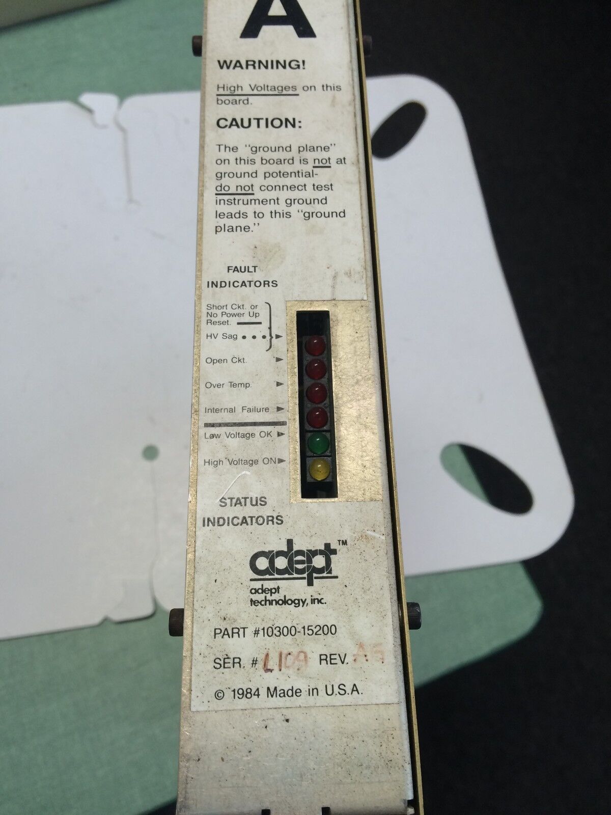 Adept 10300-15200 Rev.Af Rev. Ad Servo Amplifier Control Module, Type-A,Fb