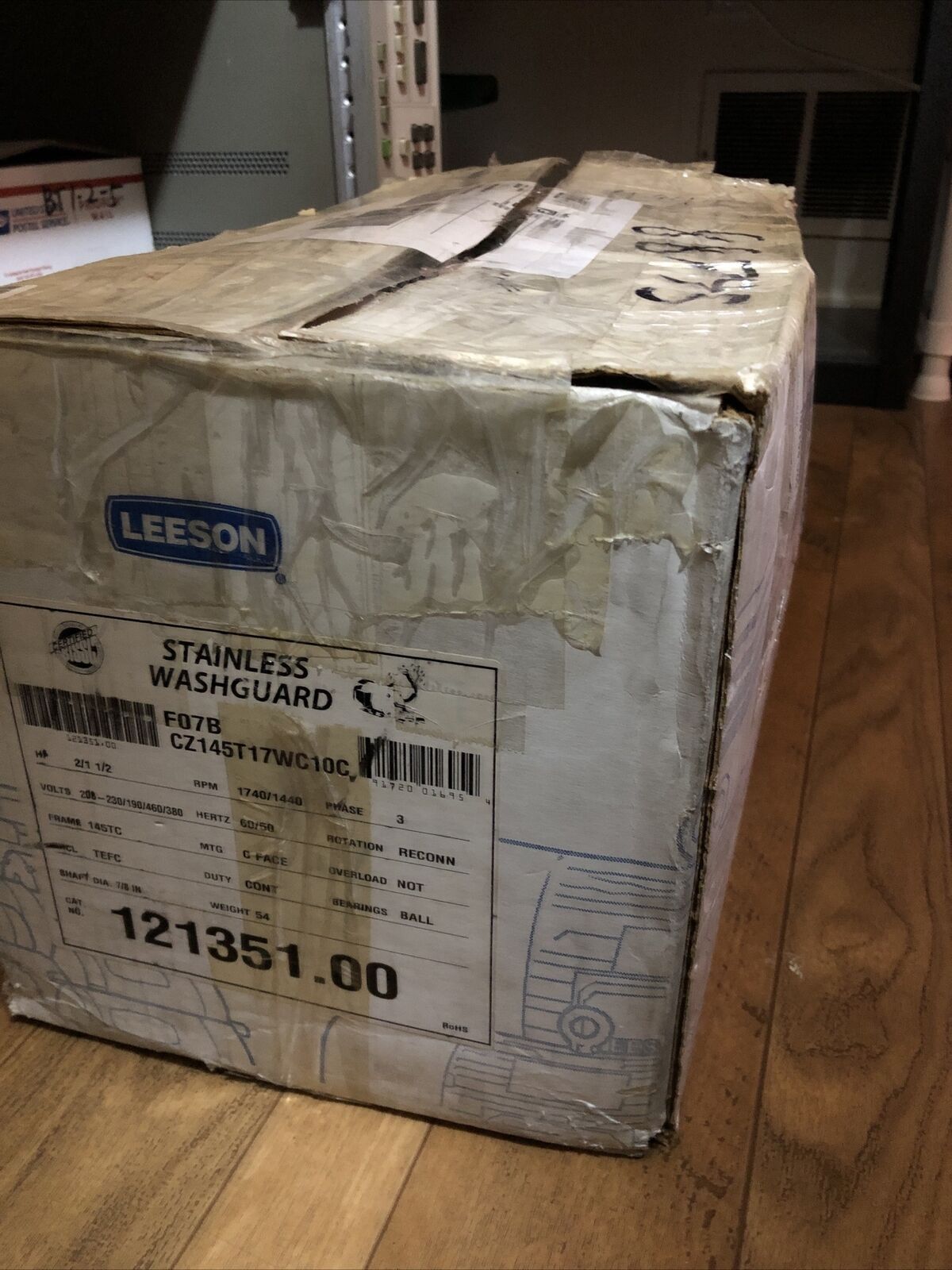 New Leeson Cz145t17wc10c Washguard Ii Regal 2Hp.1740Rpm.3Ph 121351.00. Ss,Bu