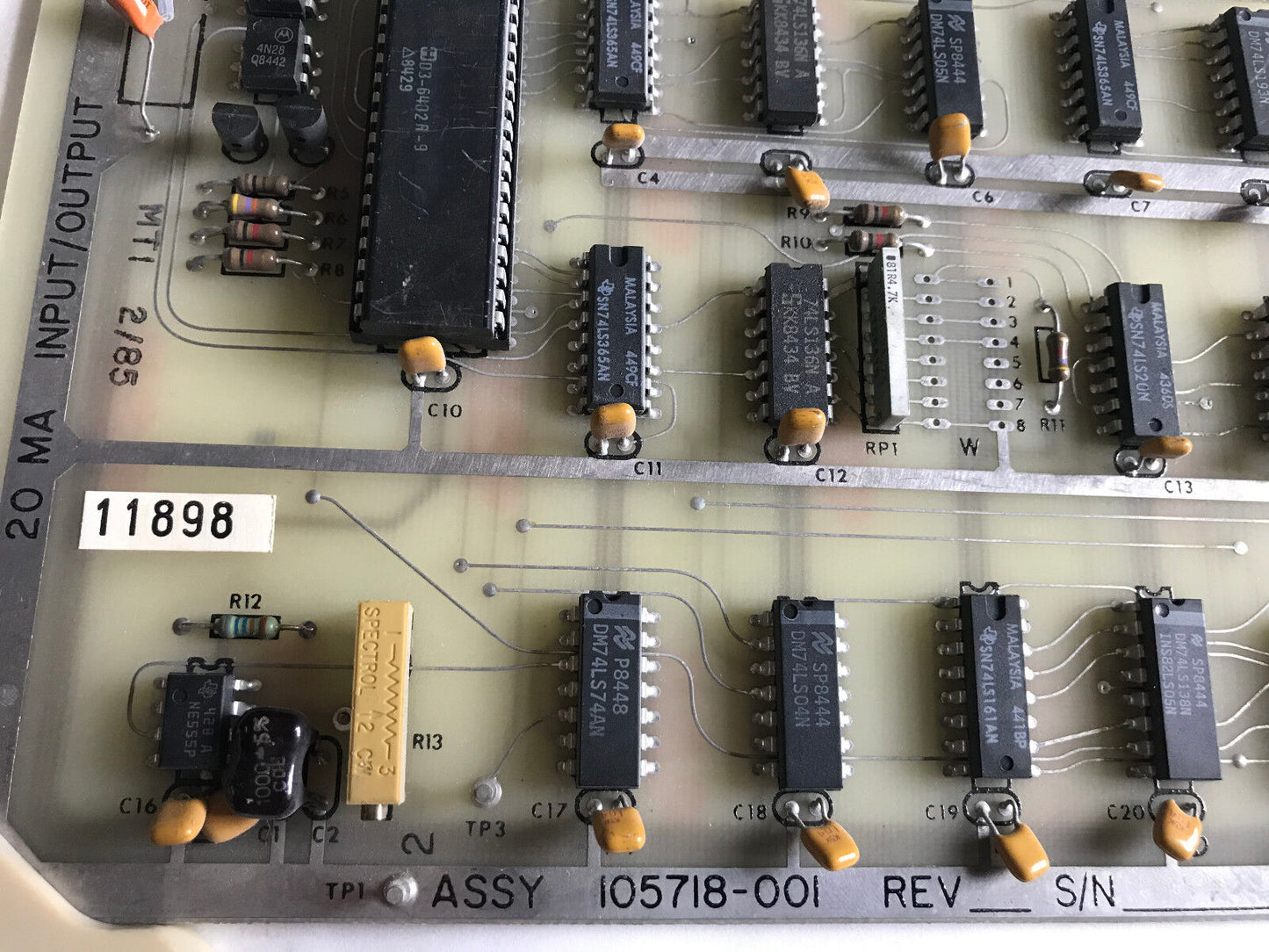 Charmilles Andrews 105718-001 Assy 105718-Oo1 Rev G,20Ma Input/Output Board,Si