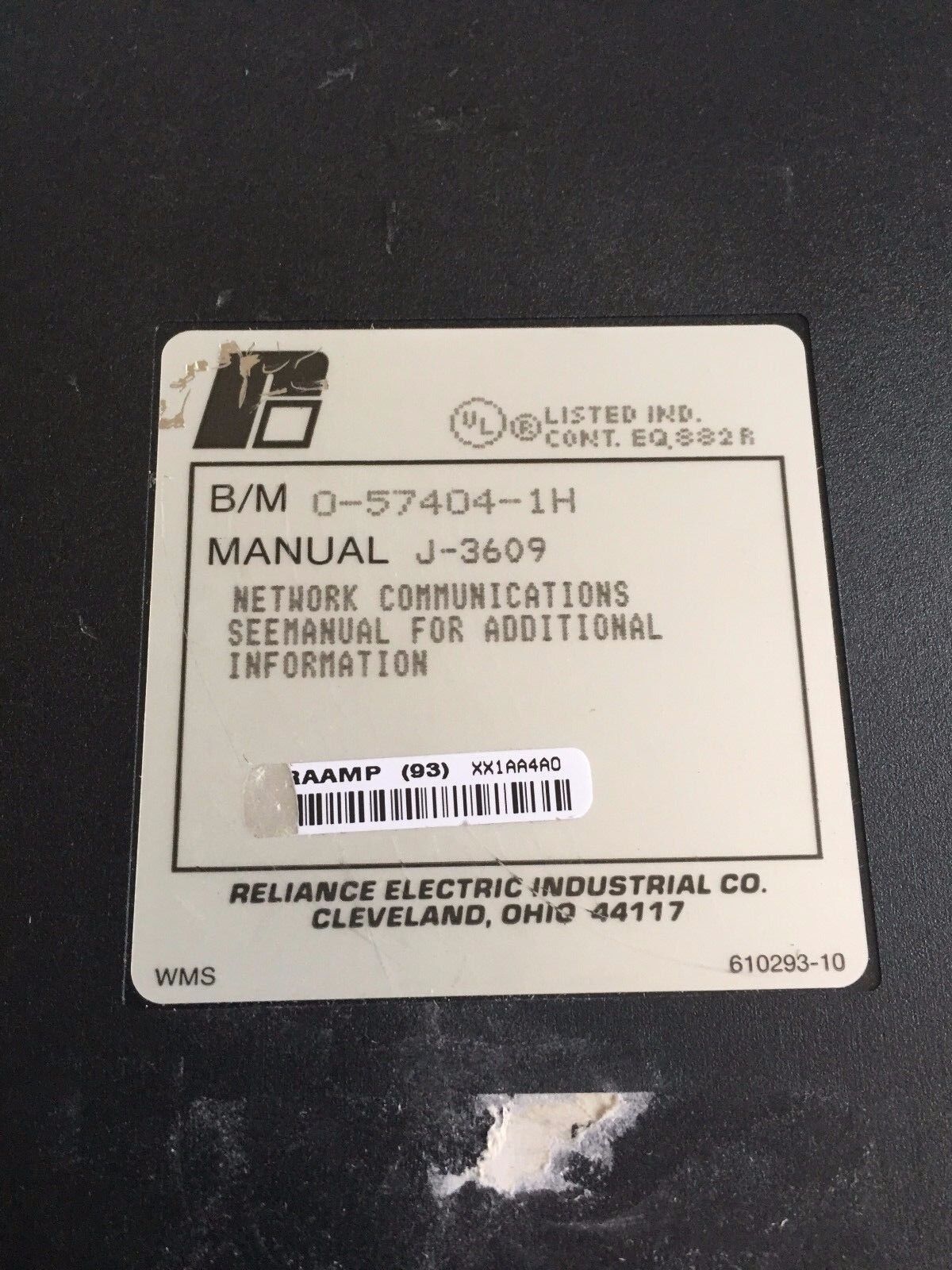Reliance Electric 57404-1H,Reliance 57404-1 Network Communication,J-3609,Cs