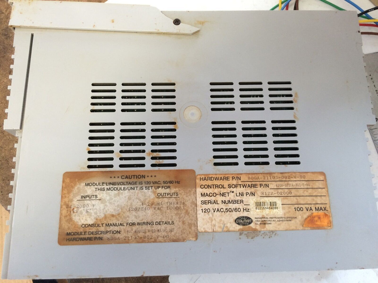 Barber Colman 80Ga-21103-002-V-00 Temperature Heat/Cool Maco8000,120V,4-20Ma,Ee