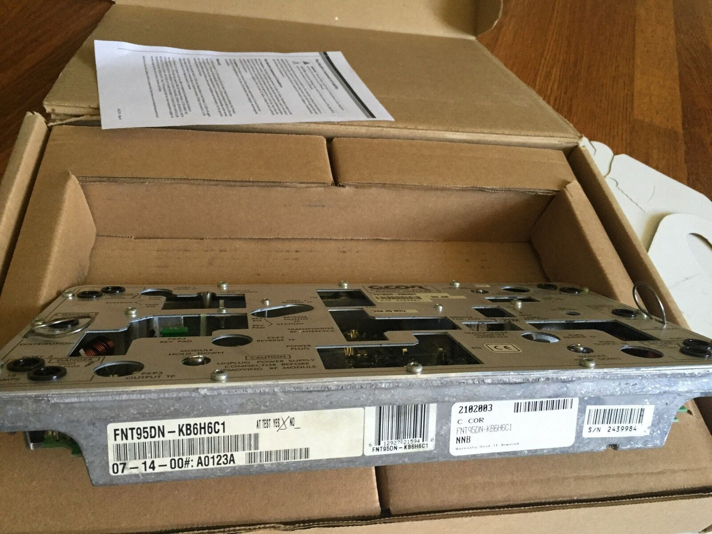 New C-Cor Fnt95dn-Kb6h6c1 Flenet Amplifier 15Amp 30Db 439.25Mhz,Ek