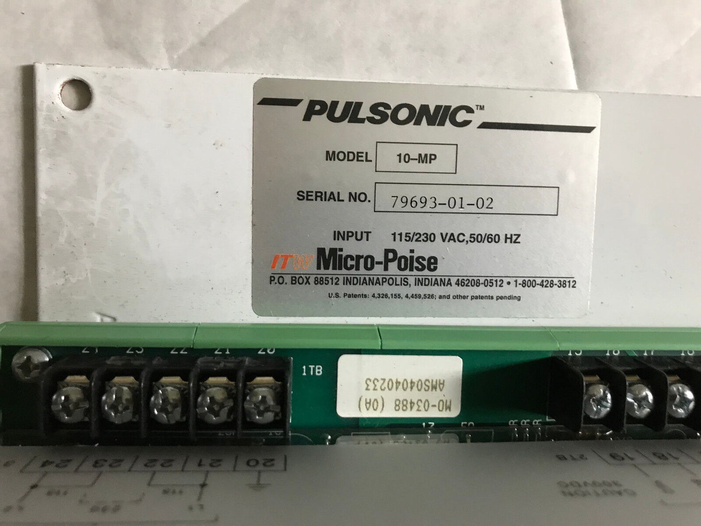 New Itw Pulsonic 10-Mp Sensor Controller Micro-Poise Cmc Pulsonic 10-Mp,Eo