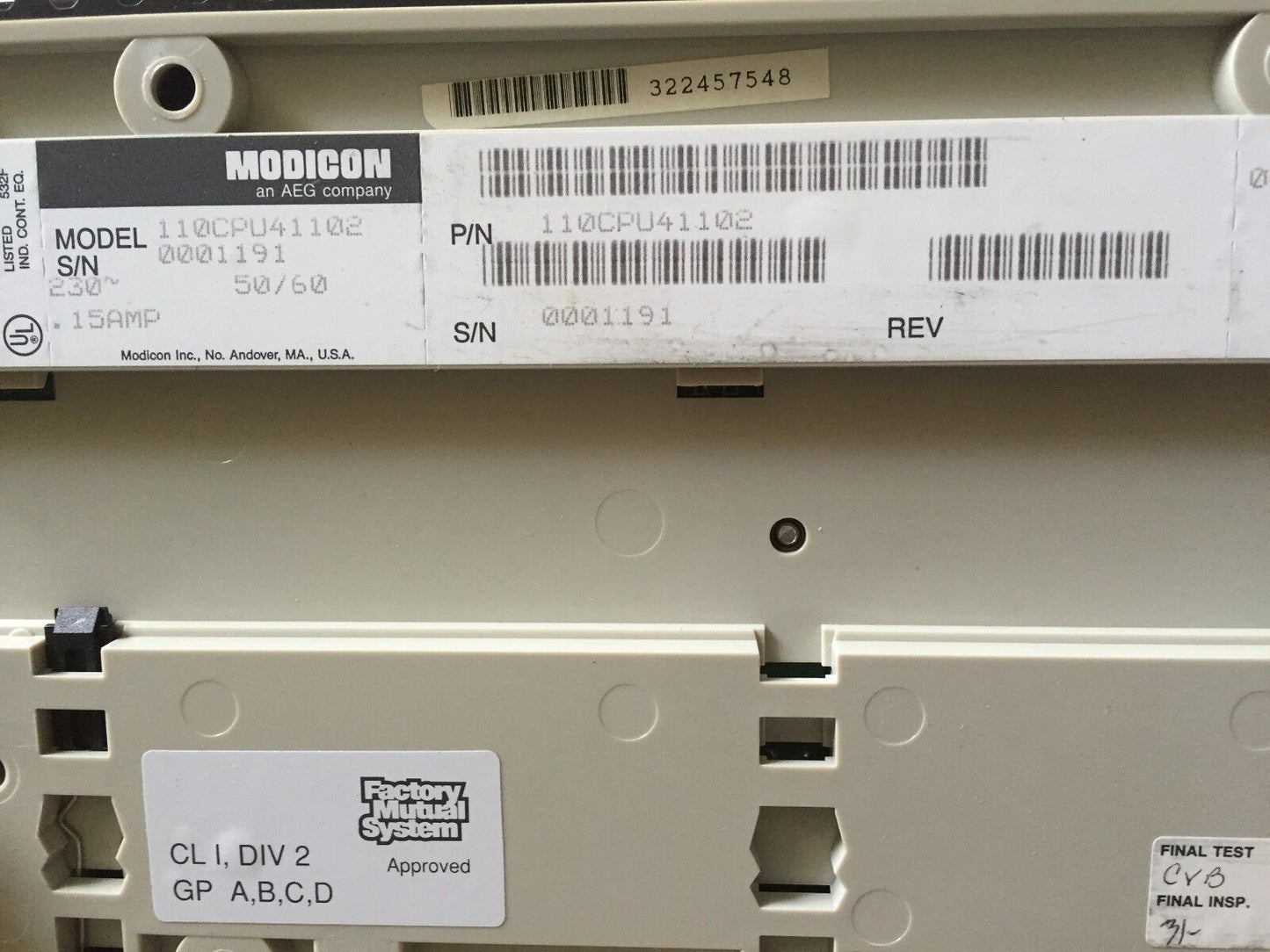 New Modicon 110Cpu41102 Aeg,Cpu Power Supply Ac I/O 230V Micro 110Cpu41102,Td