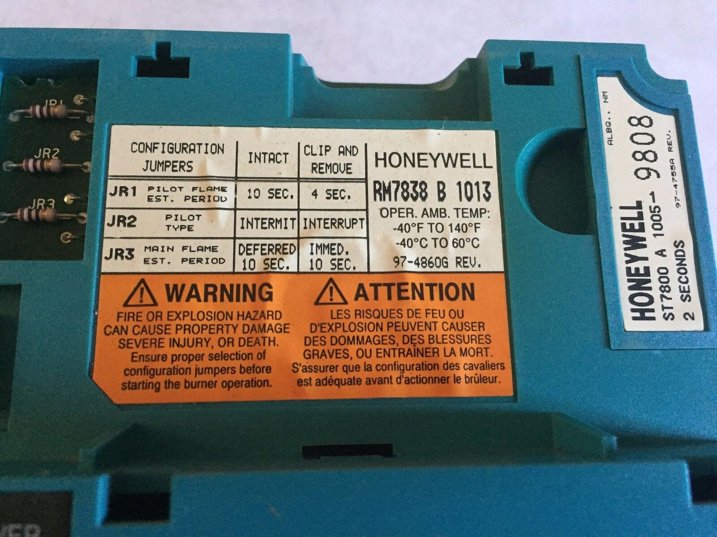 Honeywell Rm7838 B 1013,Honeywell R7847b1031 Dynamic Amplicheck,St7800a1005,Ap