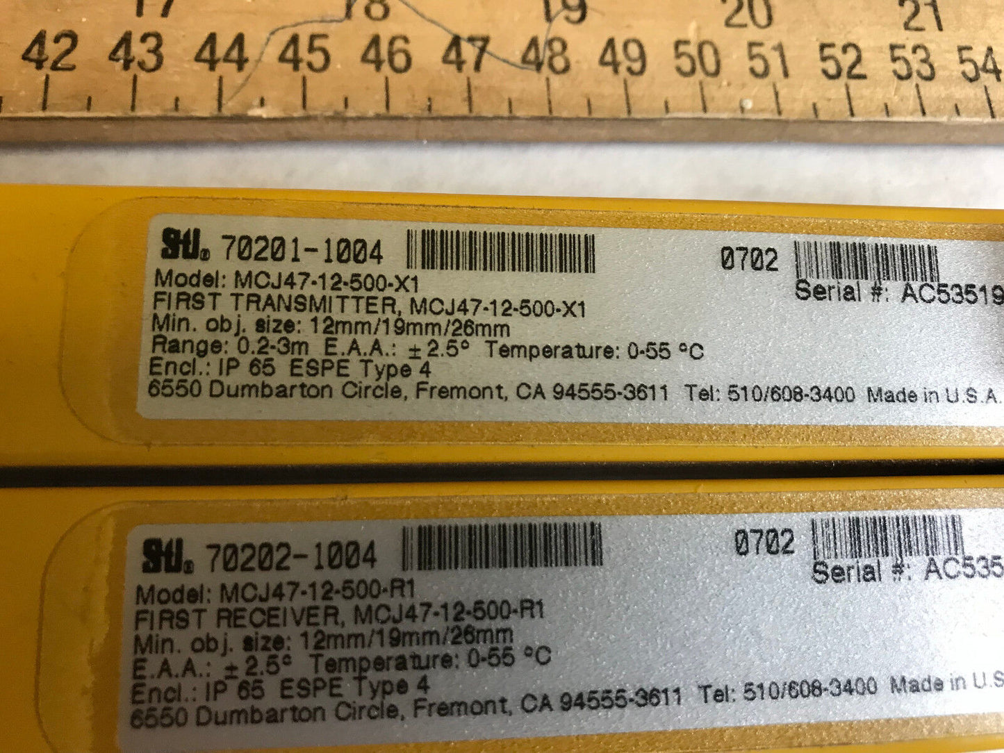Sti 70201-1004,70202-1004,70206-1006,70205-1006 Light Curtains Mcj47-12-500-R3