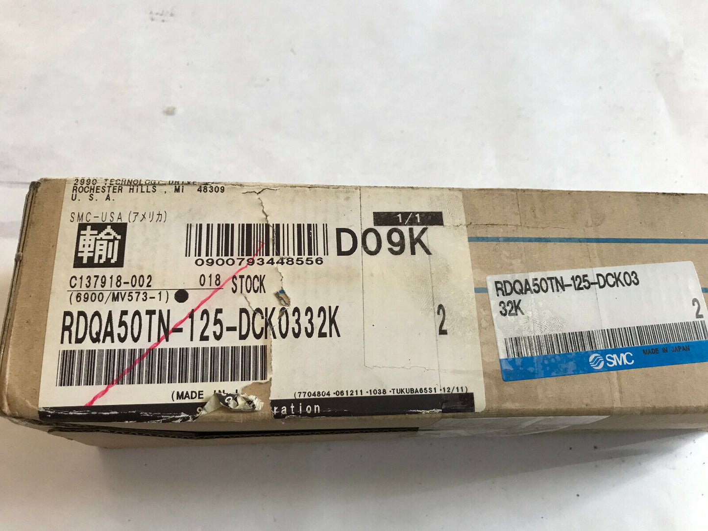 New Smc Rdqa50tn-125-Dck0332k, Pneumatic Cylinder,Sn