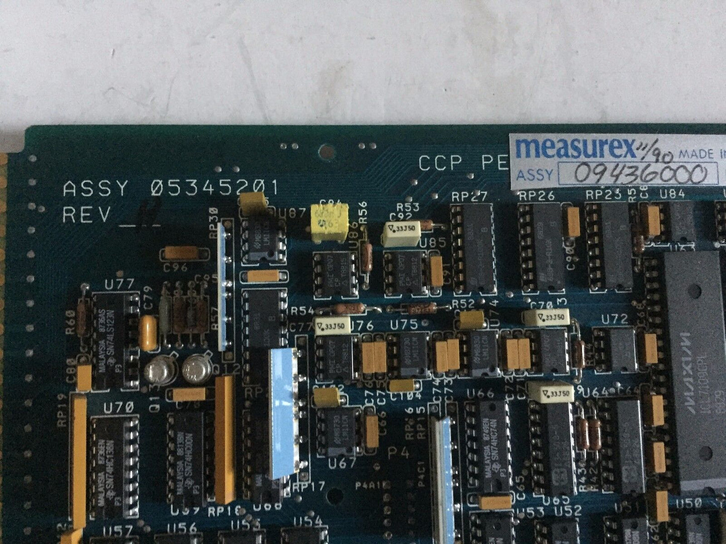 Honeywell 09436000 Rev G,05345201 Measurex Unitec Processor Ccp Personality,Cx