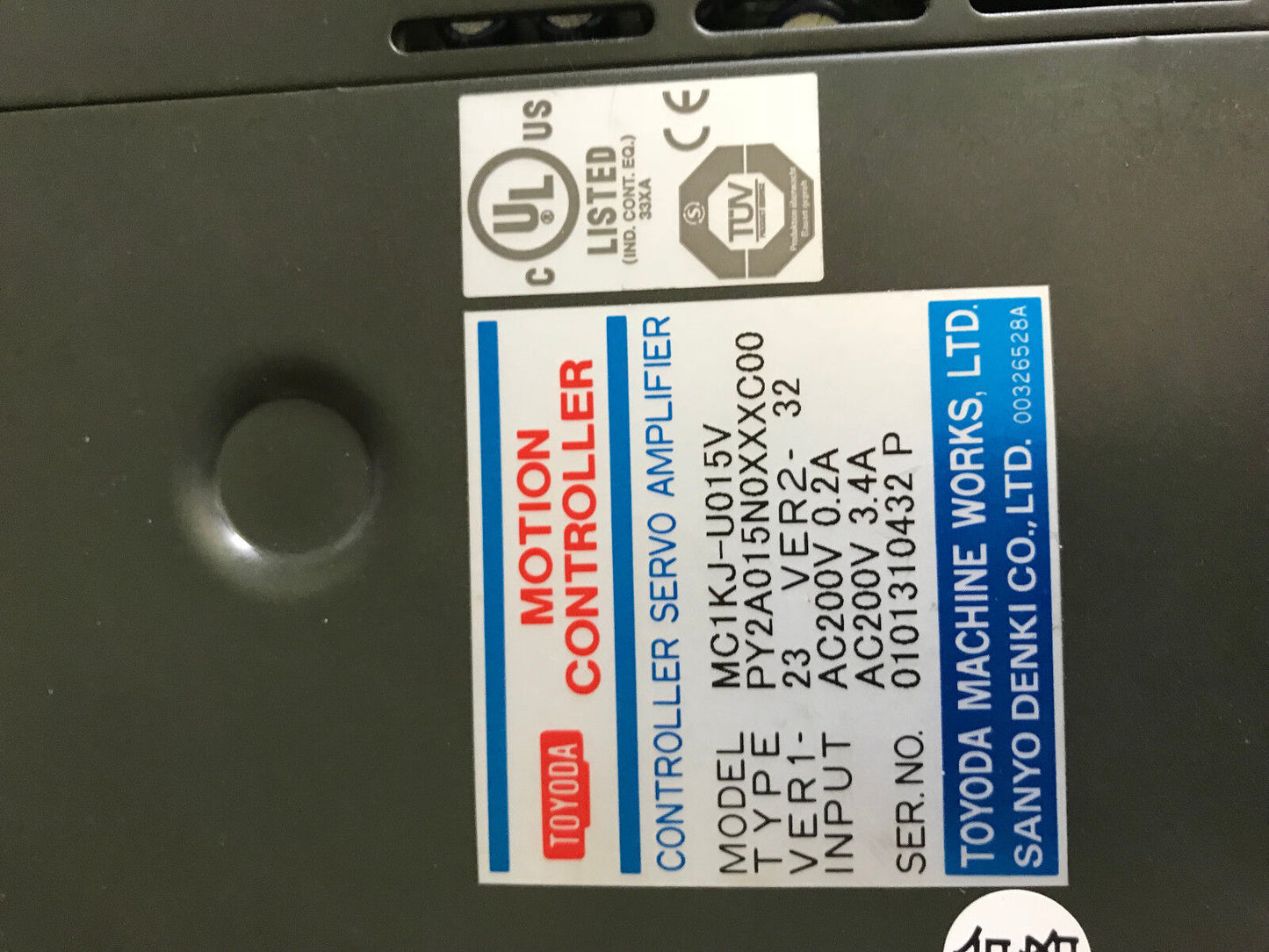 Toyoda Mc1kj-U015v Servo Amplifier Controller,Toyoda Mk1kj-Uo15,Ak,Ep,Eo