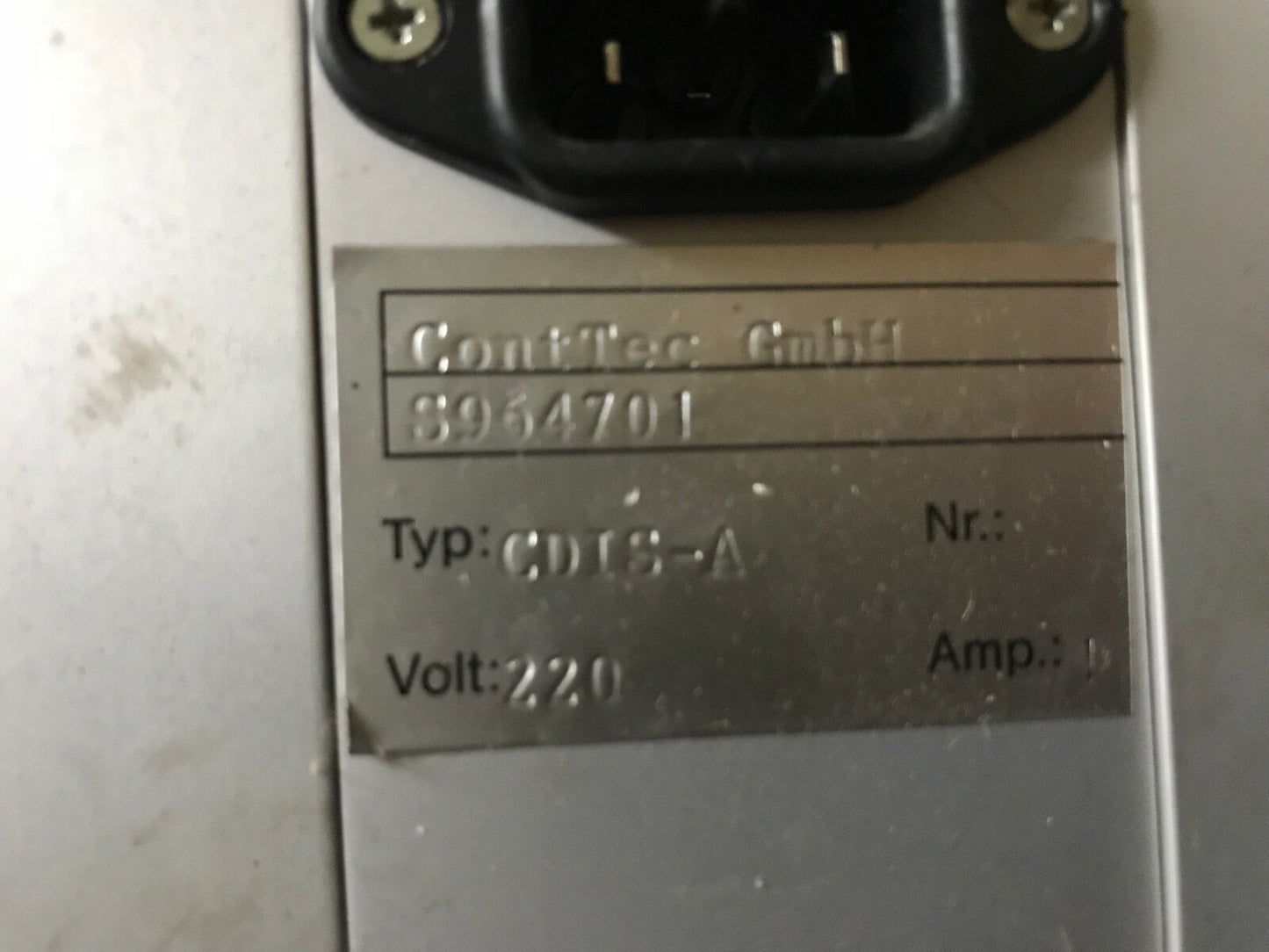 Cont Tec Cdis-A Plc System,Chassis & Vero Pk60 Power Supply Monovolt,S964701,Ag