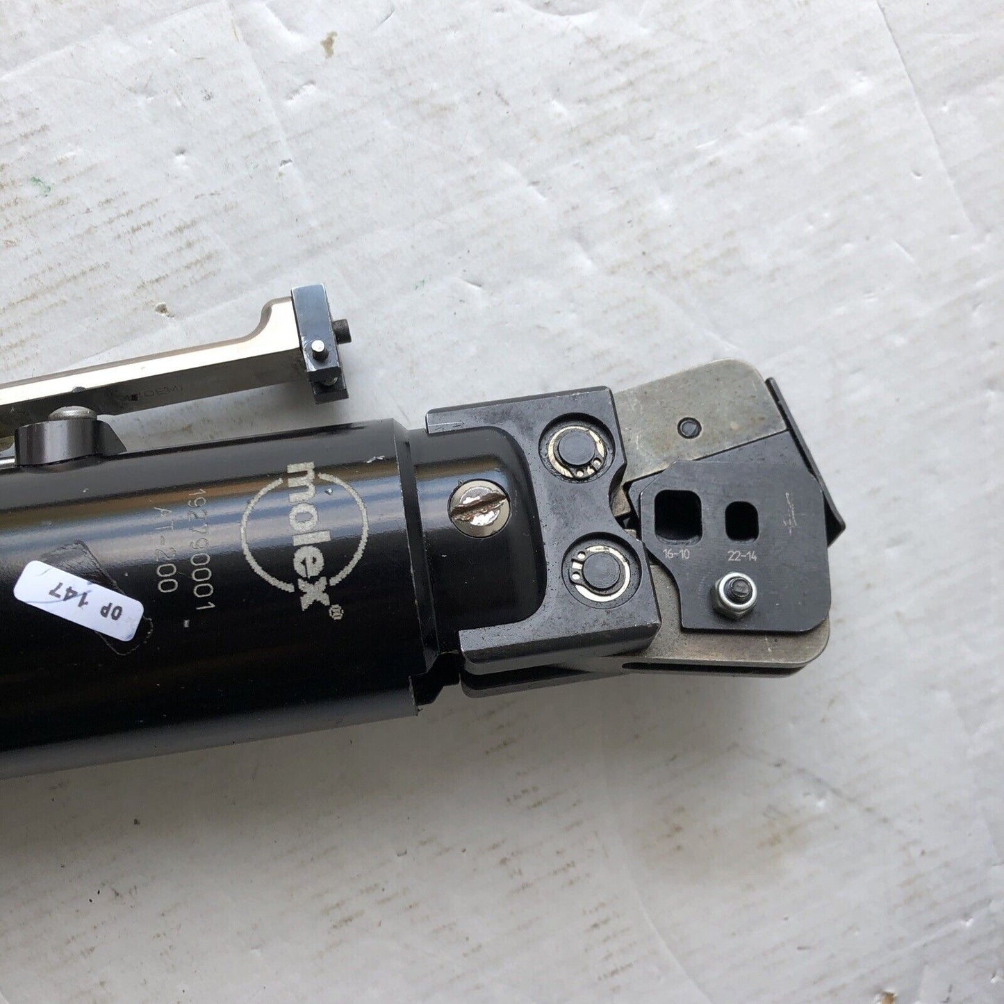 Molex At-200,19279-0001 Pneumatic Crimping Tool Head 16-10,22-14,At7000,Ao