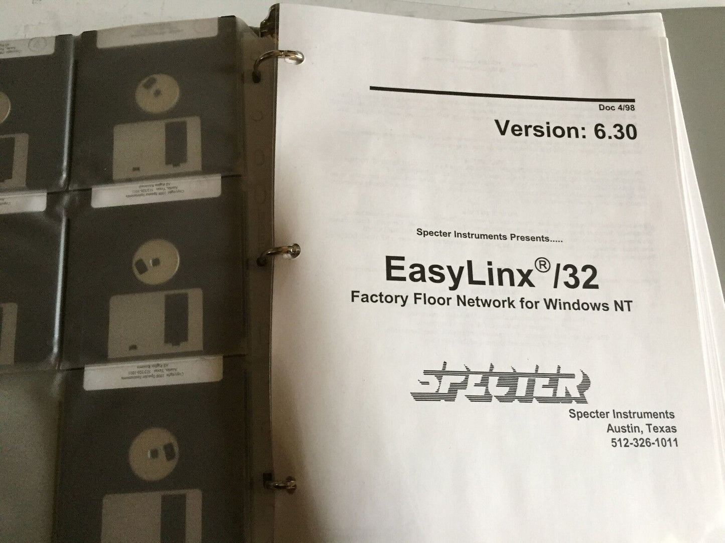 Specter 681Dde-Net/32,601Ddenet32 Software Easylinx/32 Version 6.30 Disk,Ba