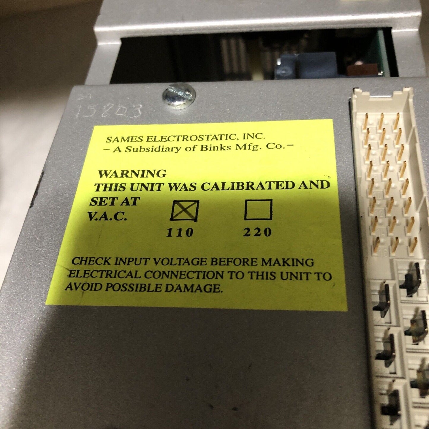 A Subsidiary Of Binks,Sames Gn3002 Power Supply/ Controller,110/120Vac,Bd