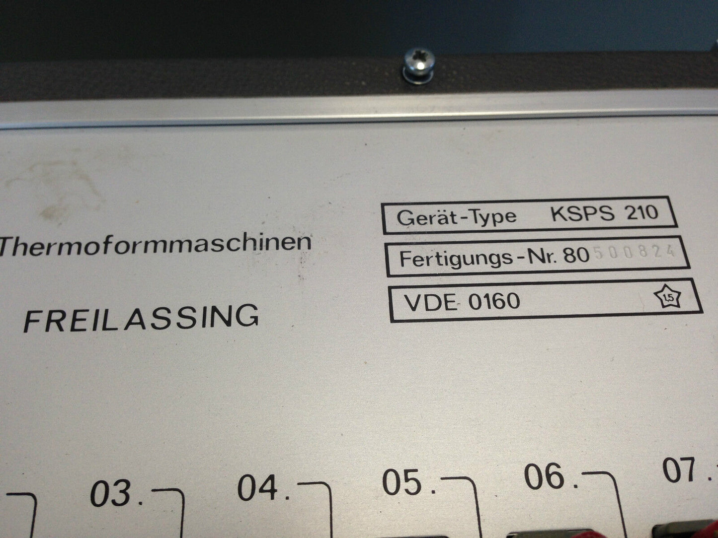 Kiefel Ksps 210 Thermoformmaschinen Machine 80500824 Freilassing Vde 0160,Cl