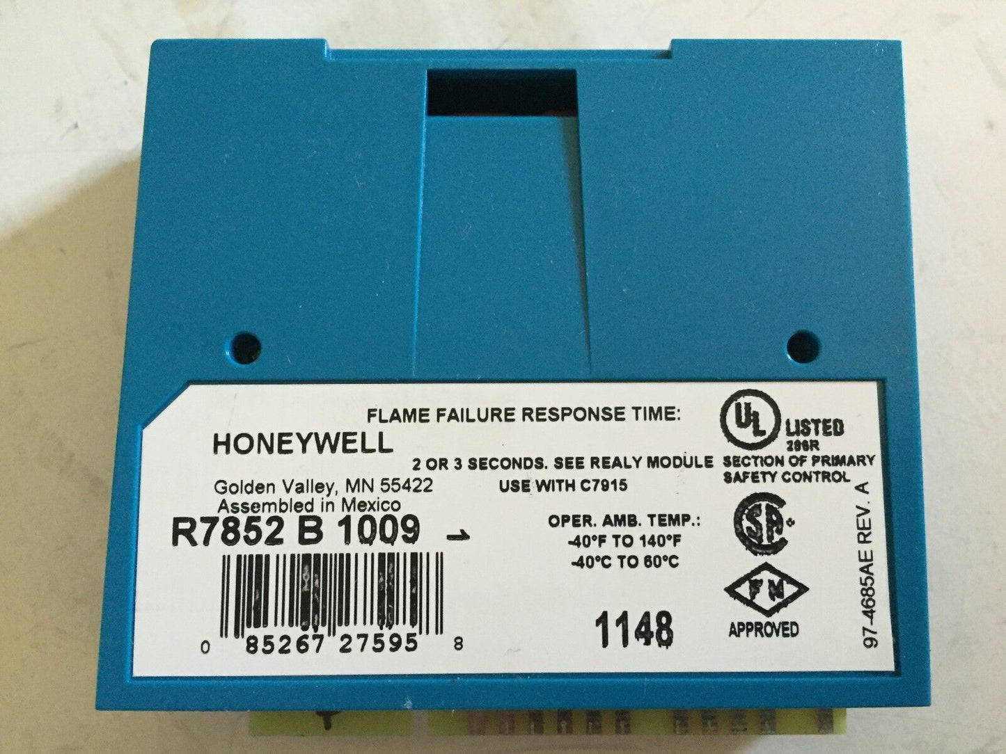 Honeywell R7852 B 1009 Dynamic Ampli-Check Infrared Flame Amplifier,R7852b,Cx,St