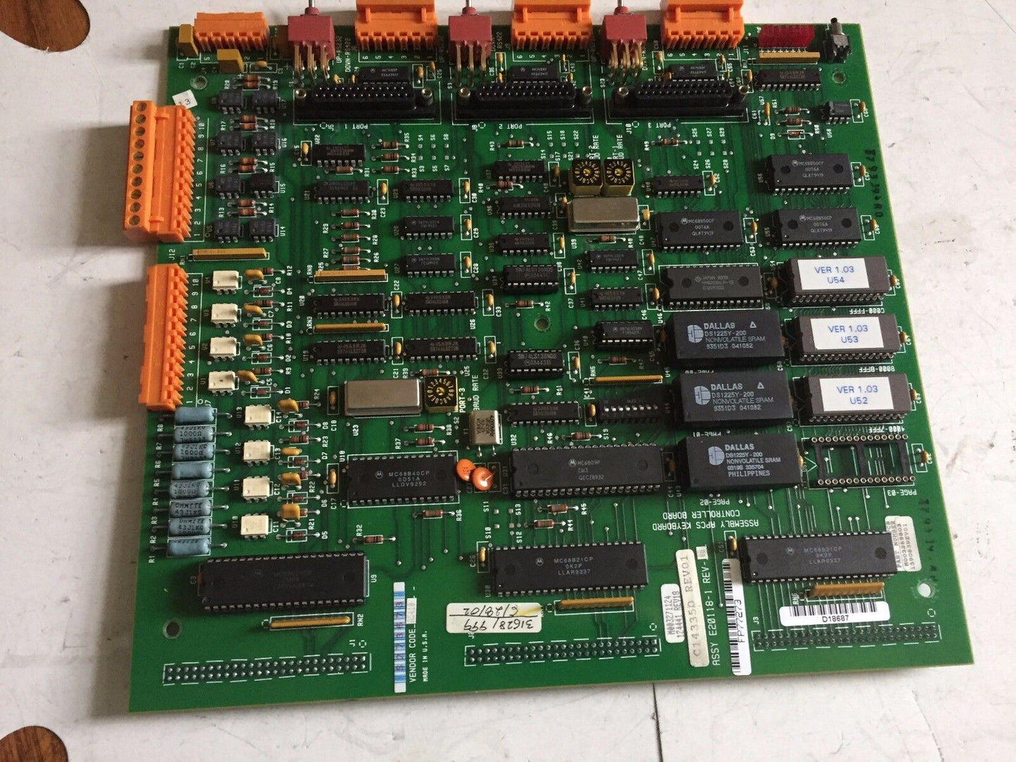 Rockwell E20118-1,A5410,Goss 124441,C143350 Assembly Apcs Keyboard Controller,Cs