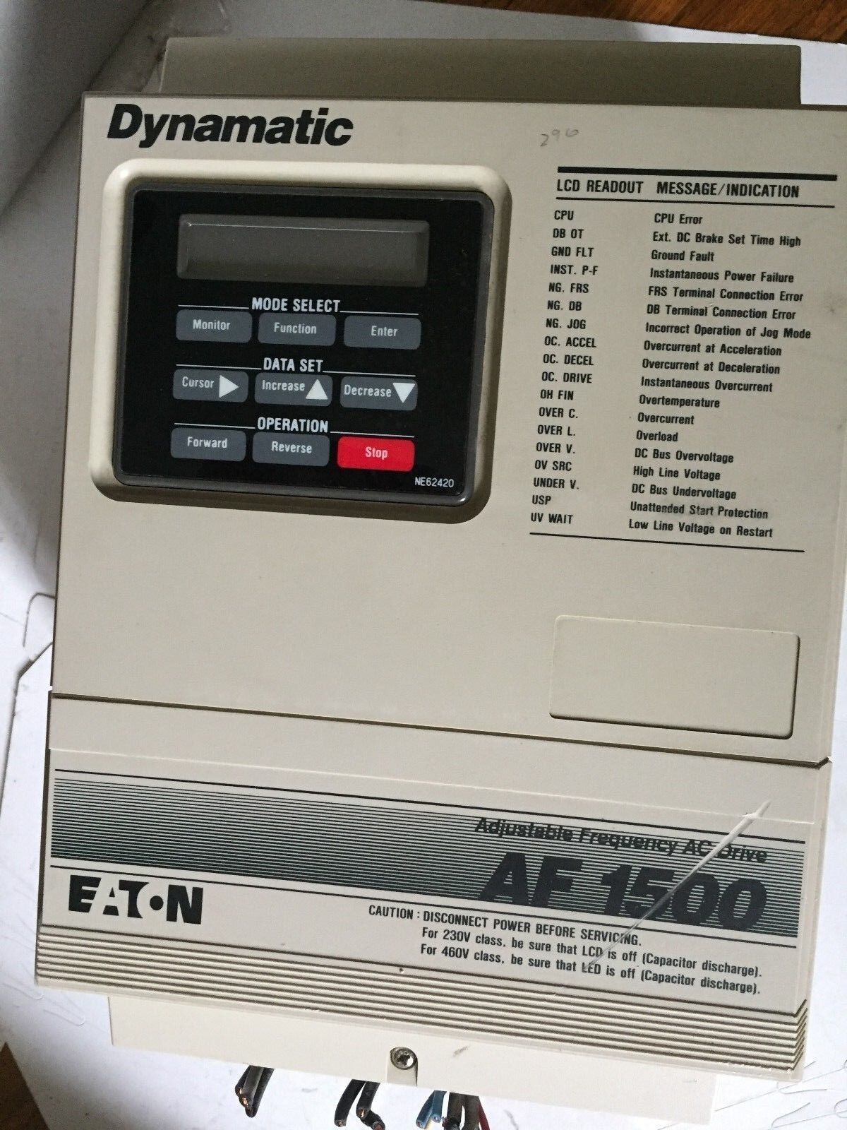 Eaton Af-150202-0480,13-16-1002,Dynamatic Af1500, 3.8A 480Vac 2Hp 380-460V,Ag